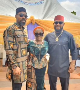 Yul Edochie Reunites With Brother Linc And Aunt Rita Edochie 264x300