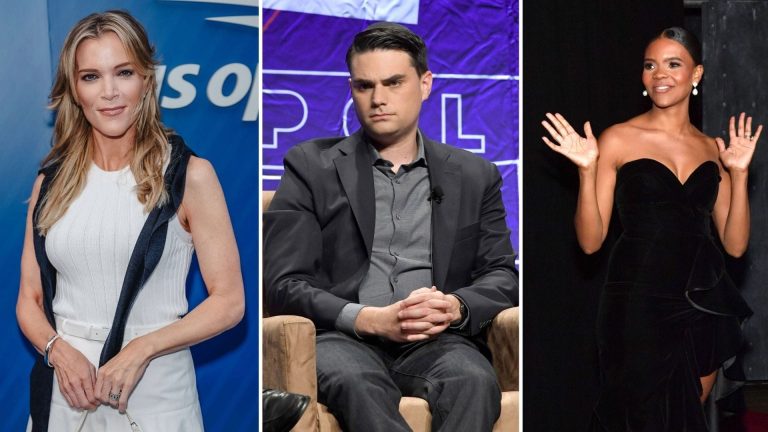 Megyn Kelly, Ben Shapiro, and Candace Owens (Image via Getty)