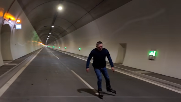 EU country’s PM rollerblades through new road tunnel (VIDEO) — RT World News