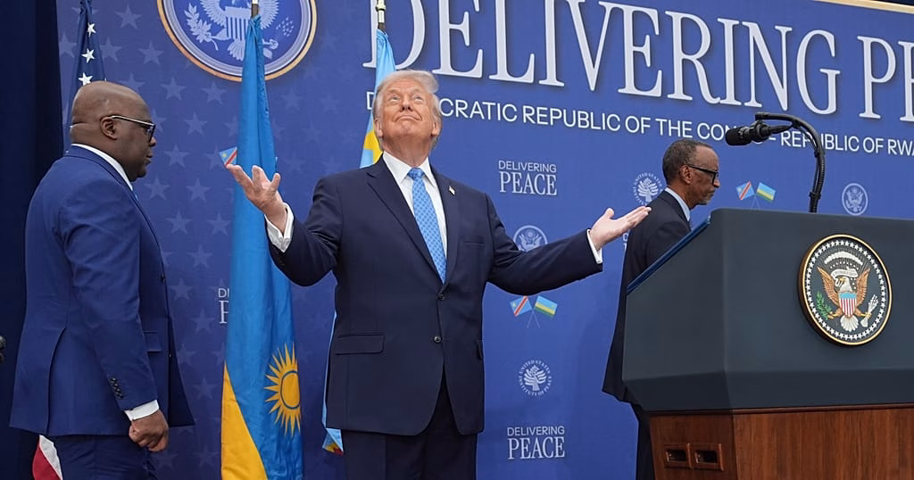 Trump praises leaders of Rwanda and DR Congo as they sign a peace deal