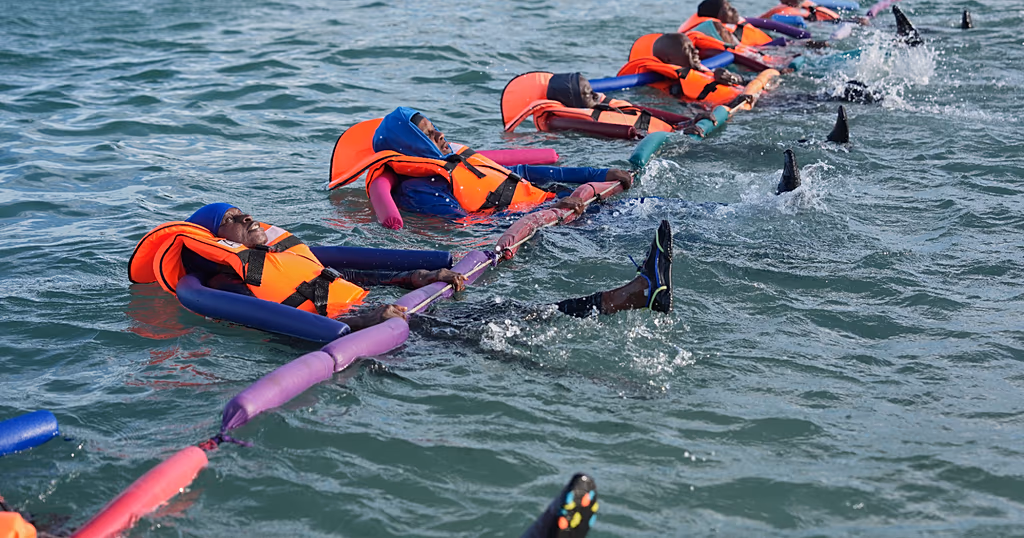 Senegal beach fitness club offers hope and healing through water aerobics