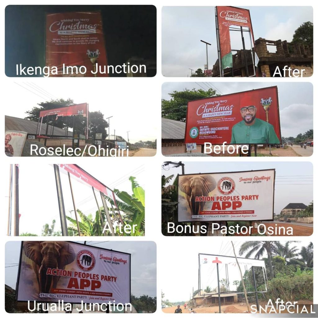 Imo guber poll: APP decries sustained vandalism of party's billboards, installations