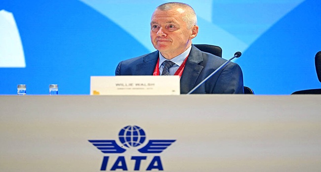 Willie Walsh, Director General of the International Air Transport Association (IATA), speaks during a press conference at the IATA annual general meeting and World Air Transport Summit (WATS) in New Delhi on June 2, 2025. (Photo by Money SHARMA / AFP)