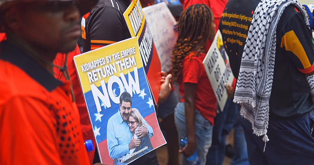 Protesters in Johannesburg call on US to release Venezuela's Maduro