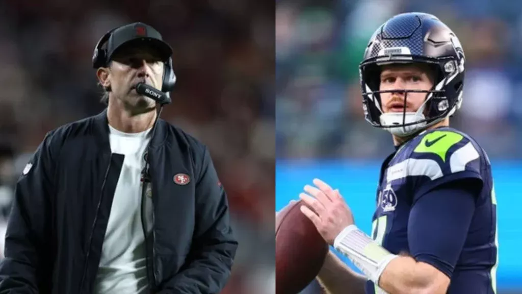 Kyle Shanahan and Sam Darnold (Source: Imagn)