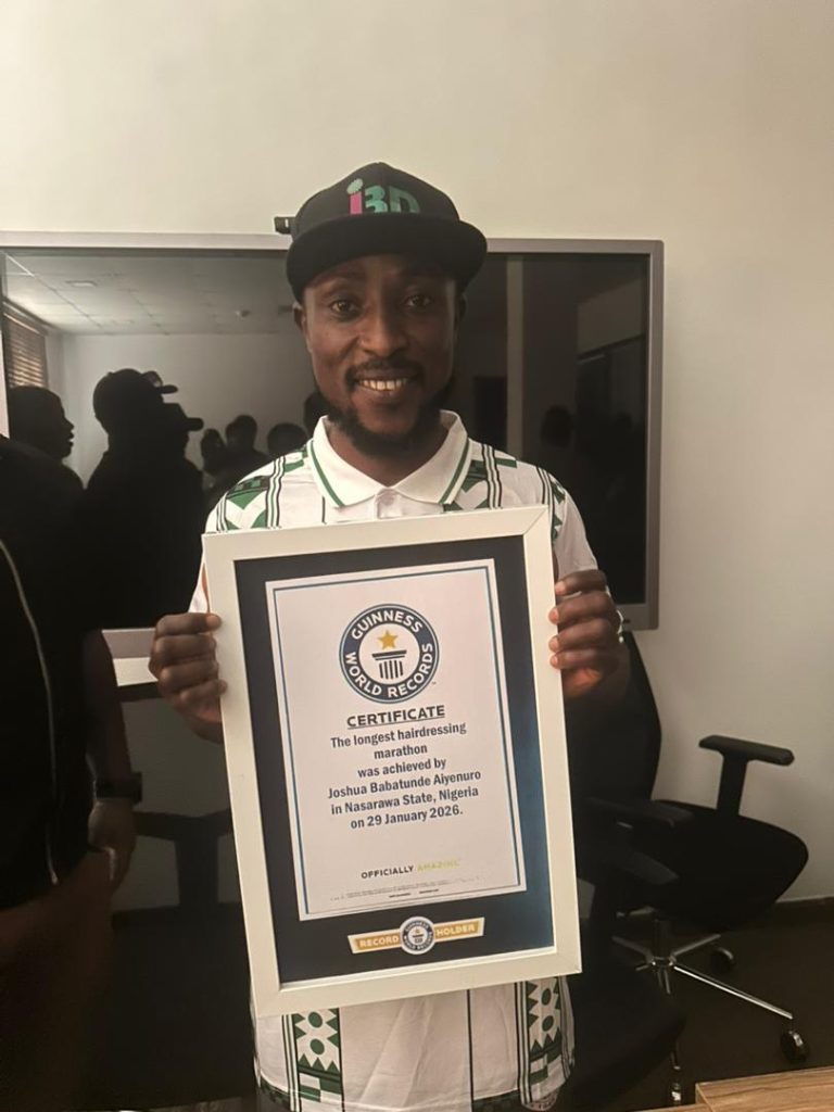 Nigerian barber Aiyenuro sets Guinness World Record