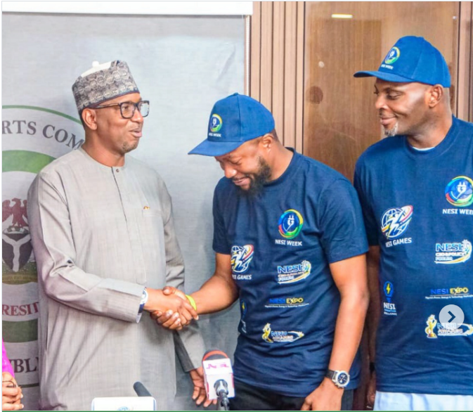 Chairman of the National Sports Commission, Shehu Dikko, hosted organisers of the Nigeria Electricity Supply Industry (NESI) Games, led by Dr. Obiora Anthony, CEO of NESI Platform and Chairman of the Games’ Steering Committee, during a courtesy visit to the NSC Headquarters in Abuja on Wednesday, 18 February.
