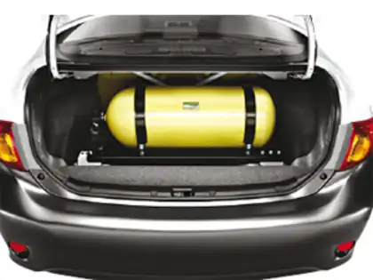 CNG-powered vehicle under installation