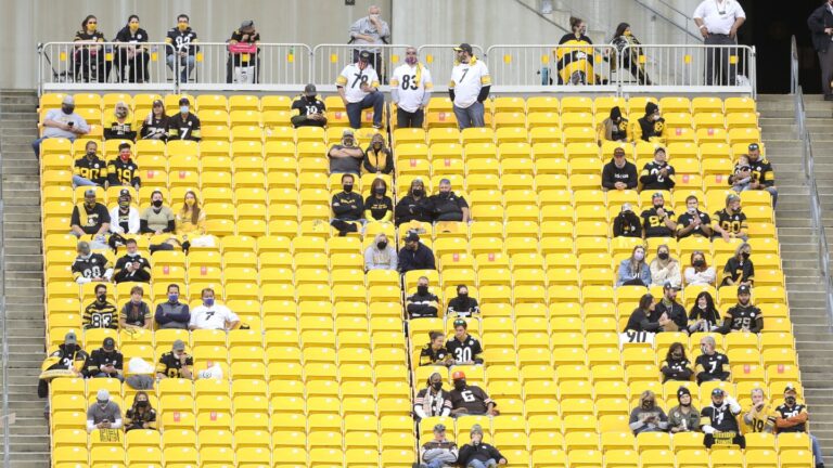 Black seats are being installed in upper deck at Acrisure Stadium