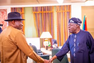 Tinubu Meets Jonathan At Aso Rock For National Unity Talks 300x203