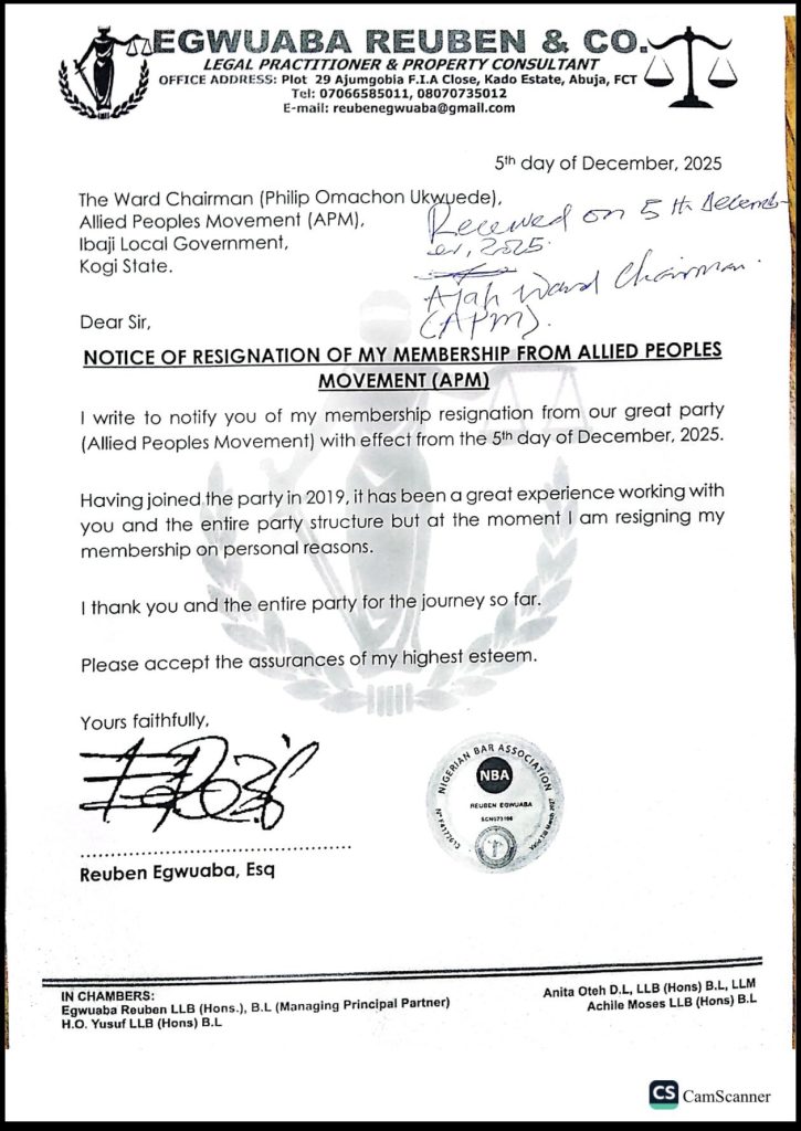 resignation of my membership from apm