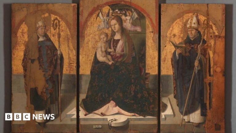 Five of the surviving panels of the San Gregorio Polyptych by Antonello da Messina.
