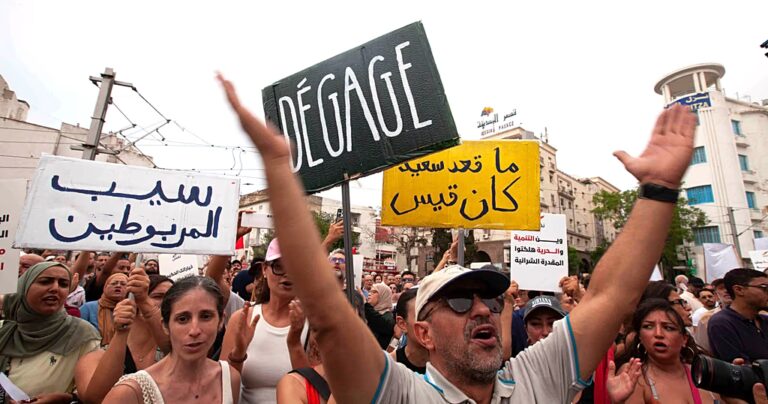 Thousands rally in Tunisian capital calling for end of president's rule