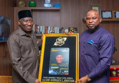 107567 former nigerian president goodluck jonathan receives symbol of peace award and named amongst 100 most notable peace icons in africa 107567 former nigerian president goodluck jonathan receives symbol of peace award and named amongst 100 most notable peace icons in africa