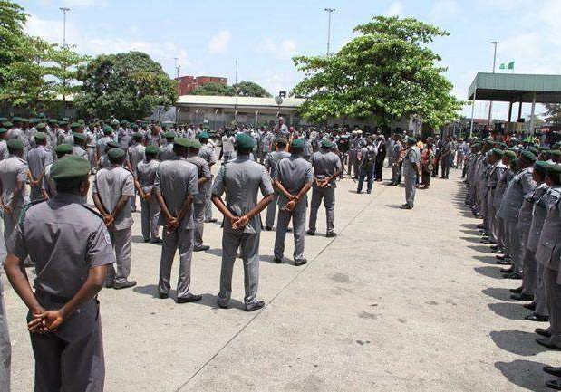 12627 Customs officers on parade ground 