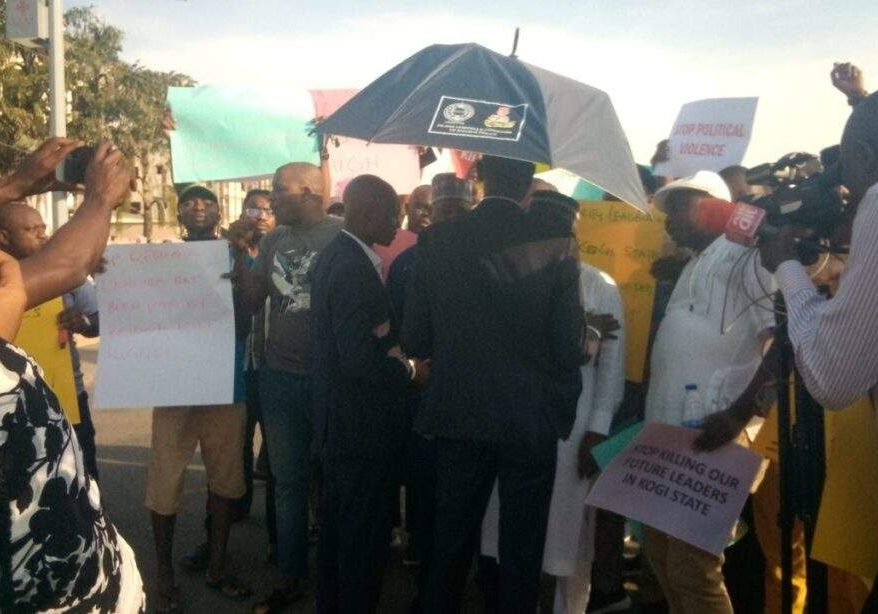 126314 breaking protest rocks police headquarters over killings in kogi