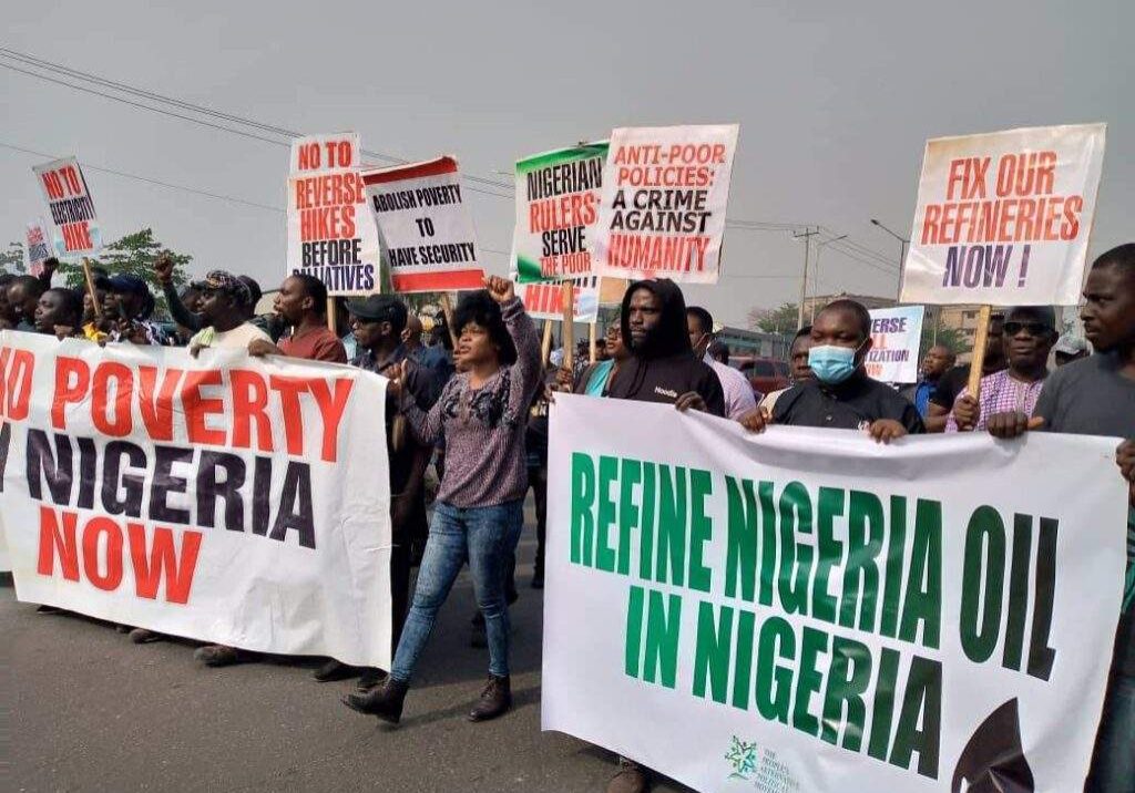 14399 protest rocks benin over unofficial n700 litre fuel price