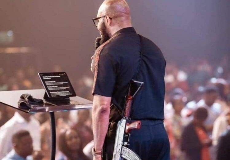 18713 police confirm arrest of abuja pastor who mounted pulpit with ak 47 owner of gun