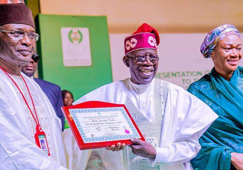23300 inec presents certificates of return to tinubu shettima