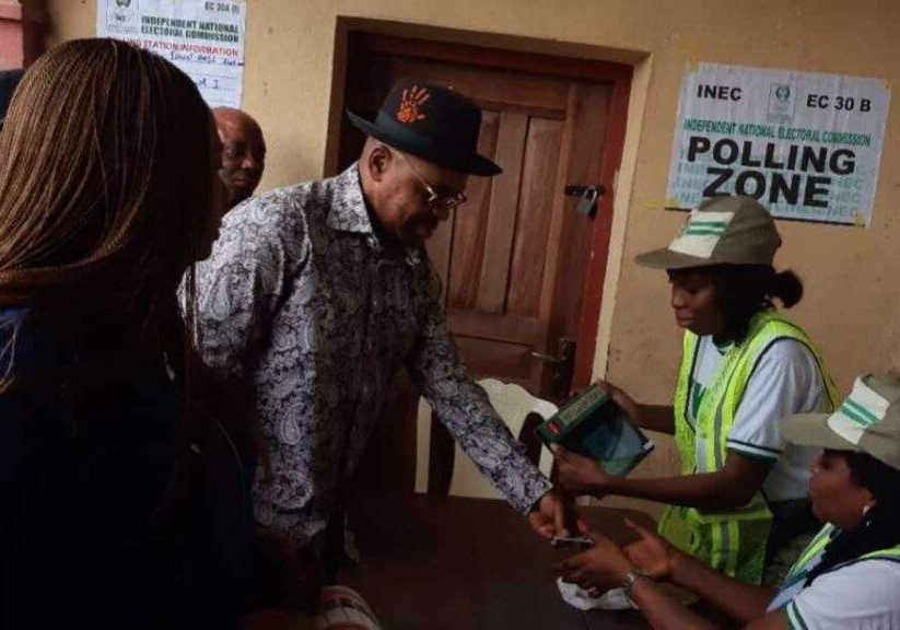 31210 guber election udom casts his vote warns against violence