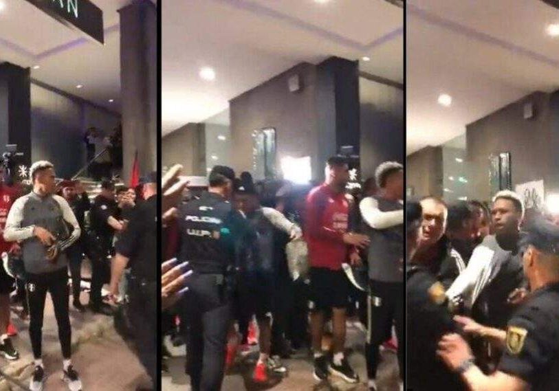 36376 peru team involved in fracas with spanish police