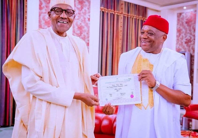 36583 senate presidency kalu visits buhari reveals intention
