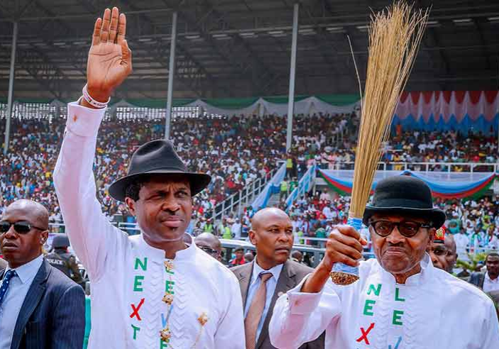 38351 rivers apc gov candidate cole others protest at inec office