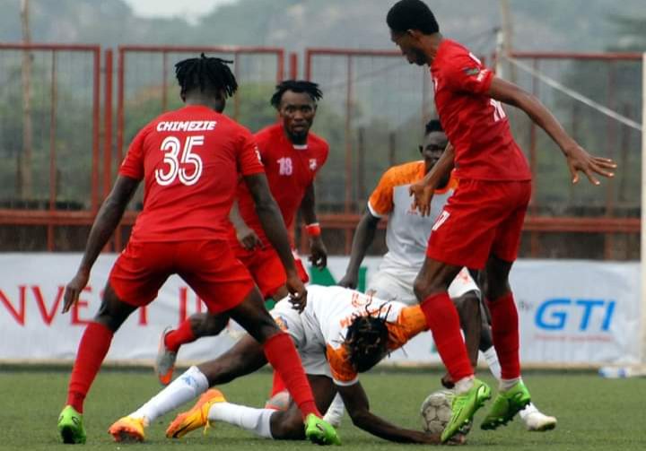 43436 maikaba faults early goal for rangers draw against sunshine stars