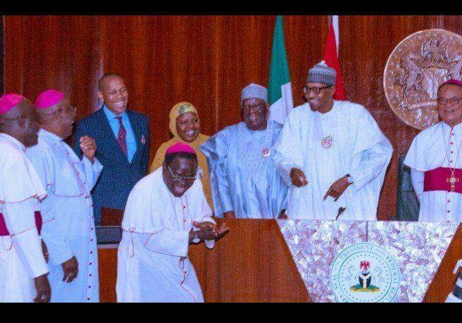 5627 bishop kukah buhari meet in aso rock exchange banters
