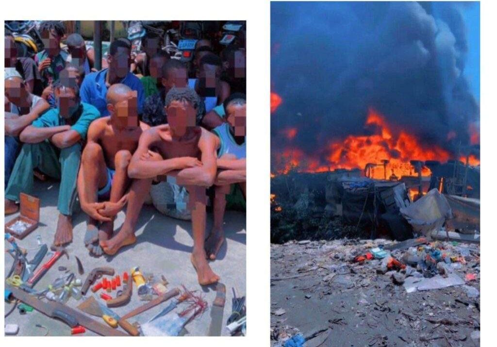 57676 police arrest suspects recover weapons in alaba market clarify fire incident 57676 police arrest suspects recover weapons in alaba market clarify fire incident