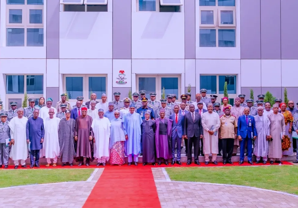 65407 president buhari unveils n19 6 billion nigeria customs headquarters in abuja