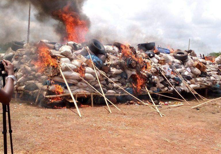65998 ndlea destroys illicit drugs weighing over 23000kg in enugu