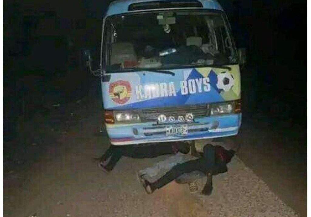 9061 npfl wikki tourists bus breaks down players spend night on highway