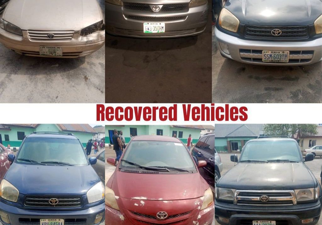 Abia Police track, recover six stolen vehicles, ask owners to come for identification