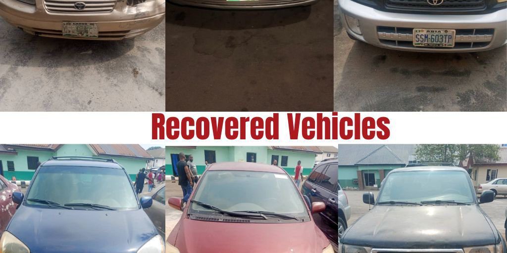 Abia Police track, recover six stolen vehicles, ask owners to Abia Police track, recover six stolen vehicles, ask owners to come for identification