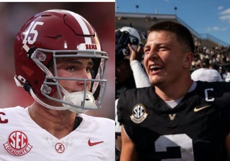 Alabama vs Vanderbilt matchup Ty Simpson and Diego Pavia (Credit- Getty)