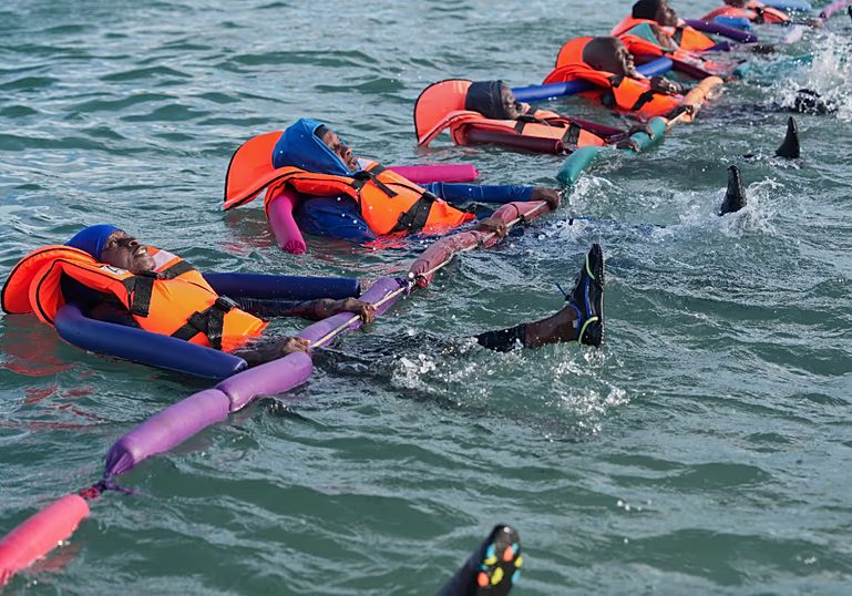 Senegal beach fitness club offers hope and healing through water aerobics