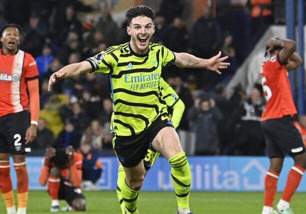 Arsenal Declan Rice scores the Winner Against Luton Town Arsenal Declan Rice scores the Winner Against Luton Town