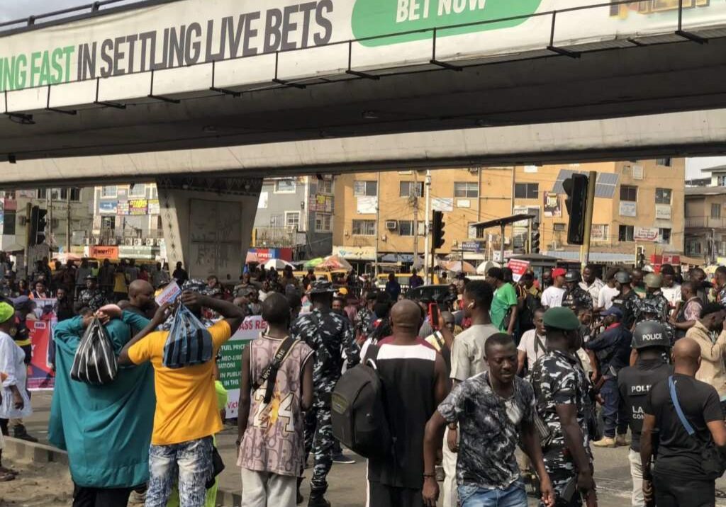 BREAKING Hardship Protesters hit Lagos streets