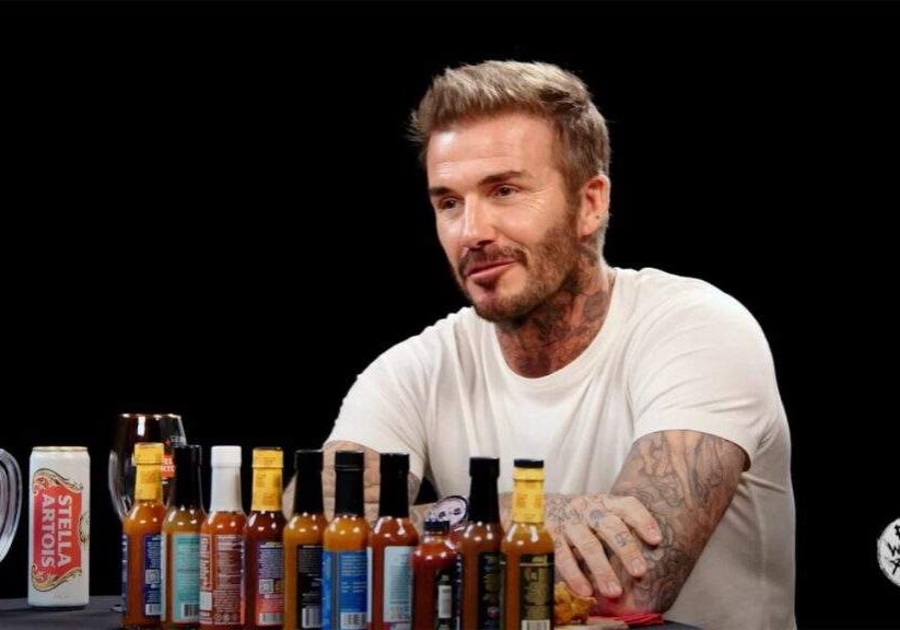Beckham Takes on the Heat: David Beckham Eats Spicy Wings Beckham Takes on the Heat: David Beckham Eats Spicy Wings