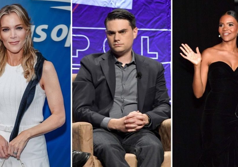 Megyn Kelly, Ben Shapiro, and Candace Owens (Image via Getty)