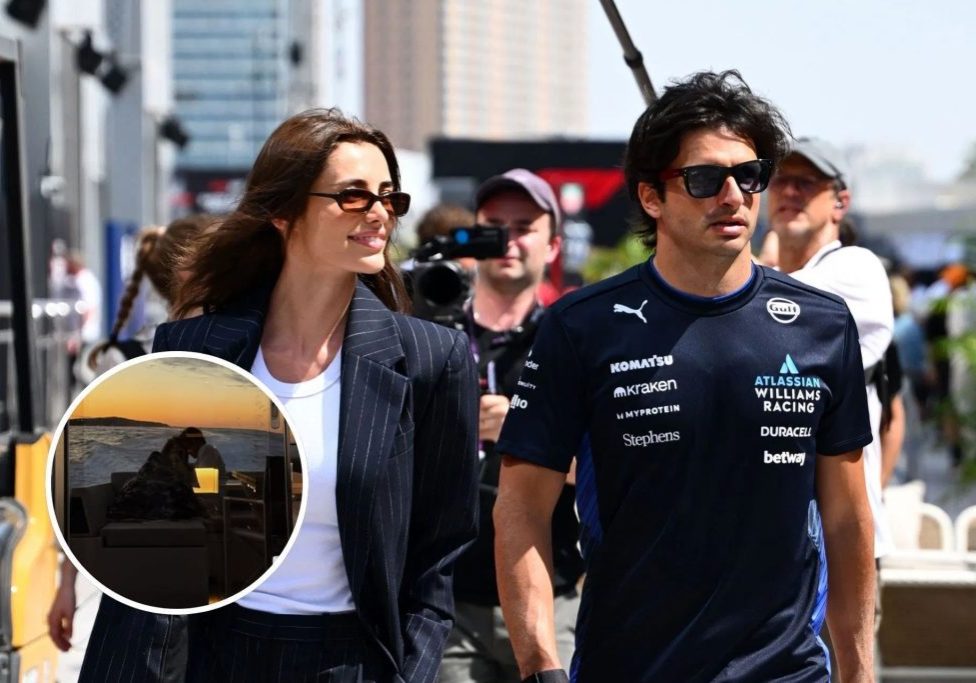 Carlos Sainz shares romantic photo with partner Carlos Sainz shares mirror selfie with girlfriend Rebecca Donaldson on his yacht (Images from @carlossainz55 on Instagram and Getty Images)