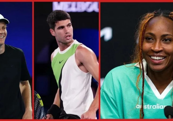 Jannik Sinner, Carlos Alcaraz and Coco Gauff (Source: Getty)