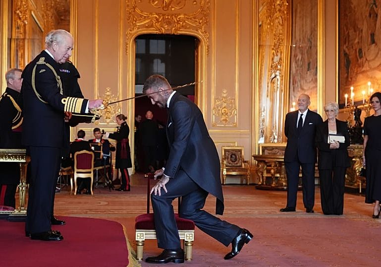 Football star David Beckham knighted by King Charles III