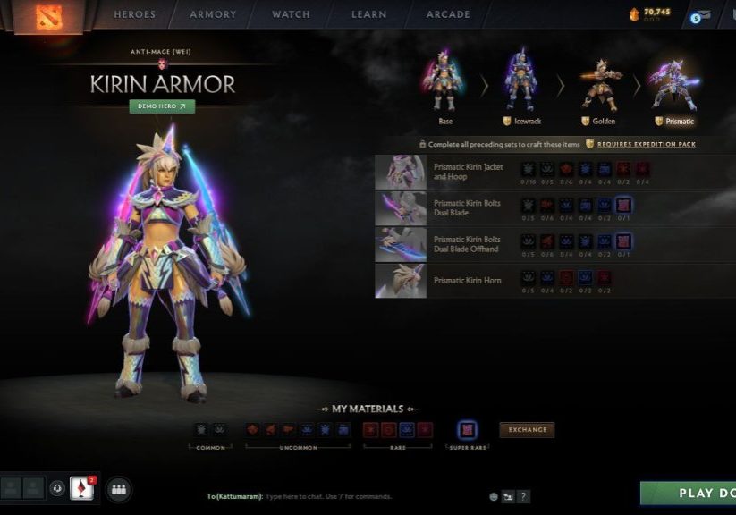 Dota 2 x MH collab crafting gears (Image via Valve)