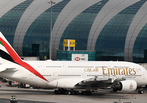 A file photo of an Emirates airline plane. The returning Nigerians are expected to arrive via an Emirates flight.