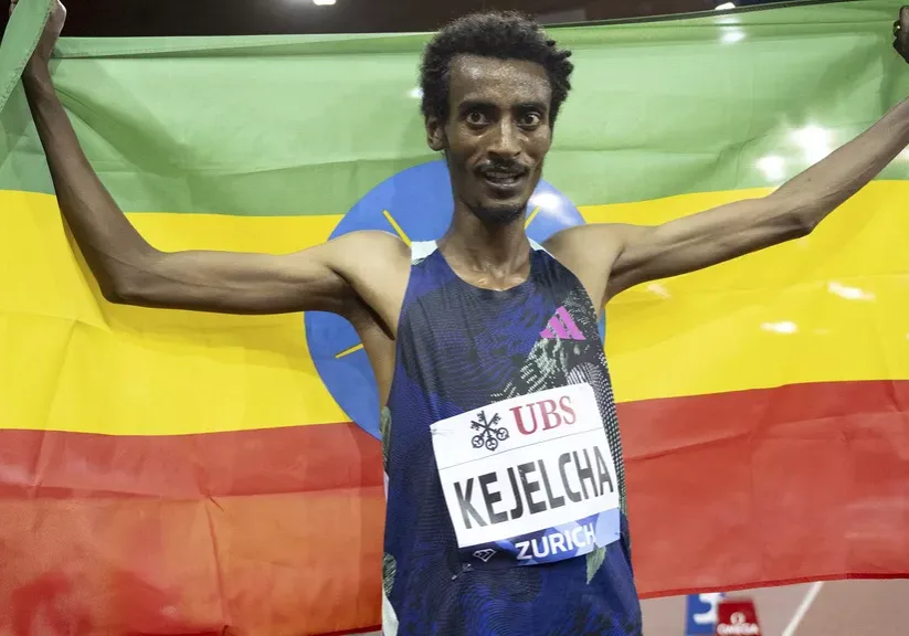 Ethiopian runner Yomif Kejelcha breaks men's half marathon world record Ethiopian runner Yomif Kejelcha breaks men's half marathon world record