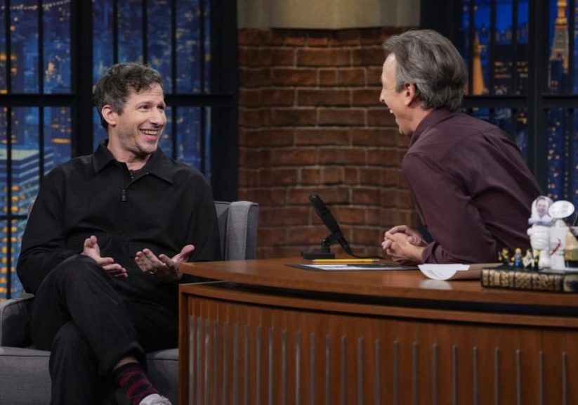 Seth Meyers' dog Frisbee, Andy Samberg's longtime nemesis, gets the last laugh