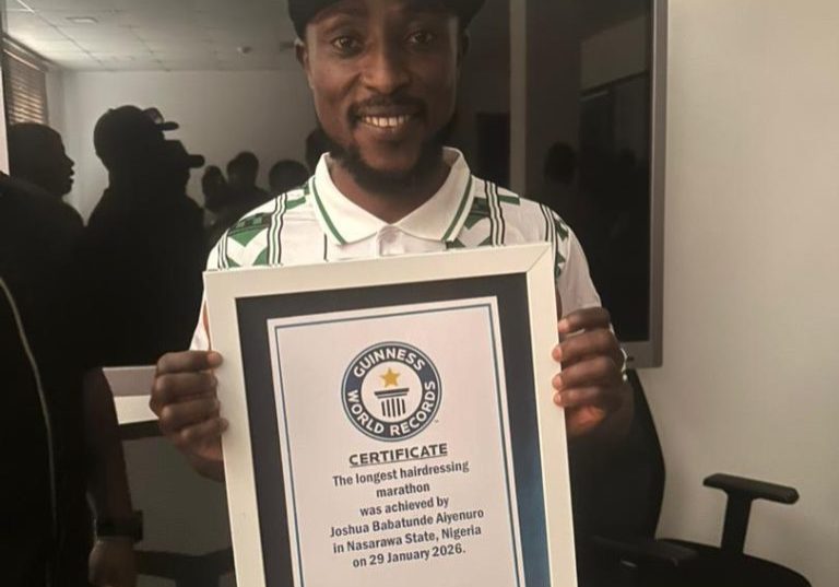 Nigerian barber Aiyenuro sets Guinness World Record