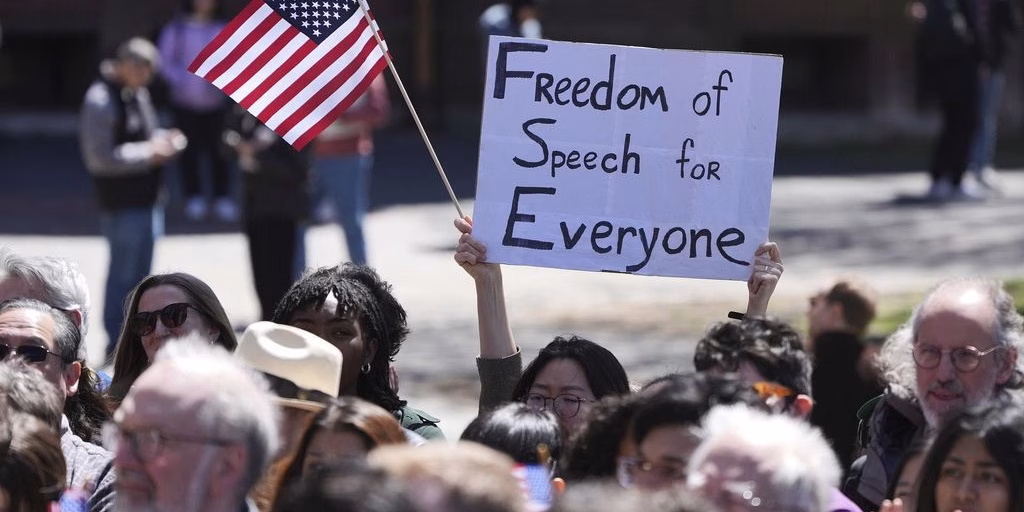 Harvard University Students Protest Trump Administration's Crackdown on International Enrollment Harvard students rally in support of international classmates